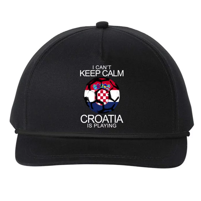 I Can't Keep Calm Croatia Is Playing Snapback Five-Panel Rope Hat