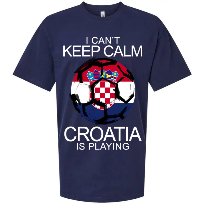 I Can't Keep Calm Croatia Is Playing Sueded Cloud Jersey T-Shirt