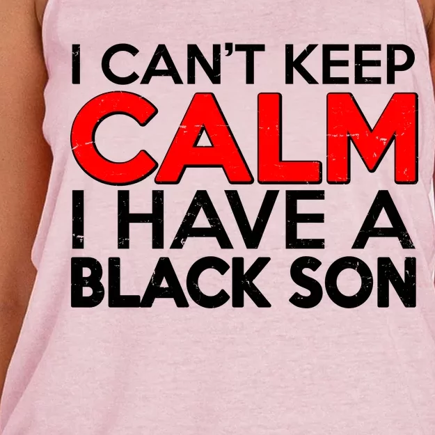 I Can't Keep Calm I Have A Black Son Women's Knotted Racerback Tank