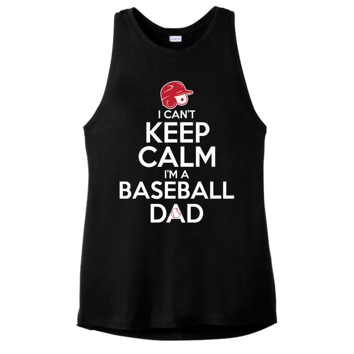 I Can't Keep Calm I'm A Baseball Dad Ladies Tri-Blend Wicking Tank