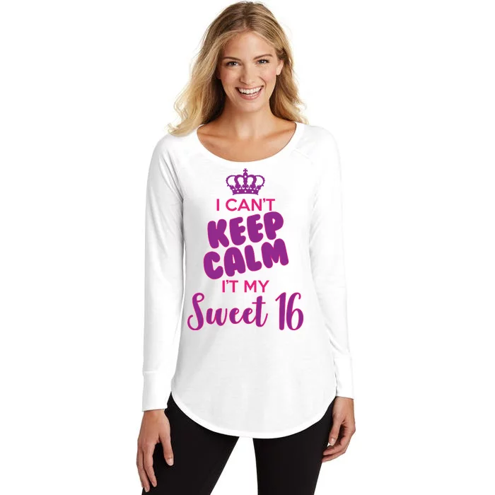 I Can't Keep Calm It's MY Sweet  16 Women's Perfect Tri Tunic Long Sleeve Shirt