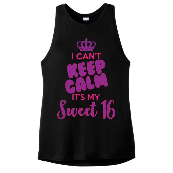 I Can't Keep Calm It's My Sweet 16 Ladies Tri-Blend Wicking Tank