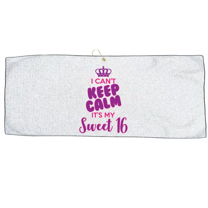 I Can't Keep Calm It's My Sweet 16 Large Microfiber Waffle Golf Towel