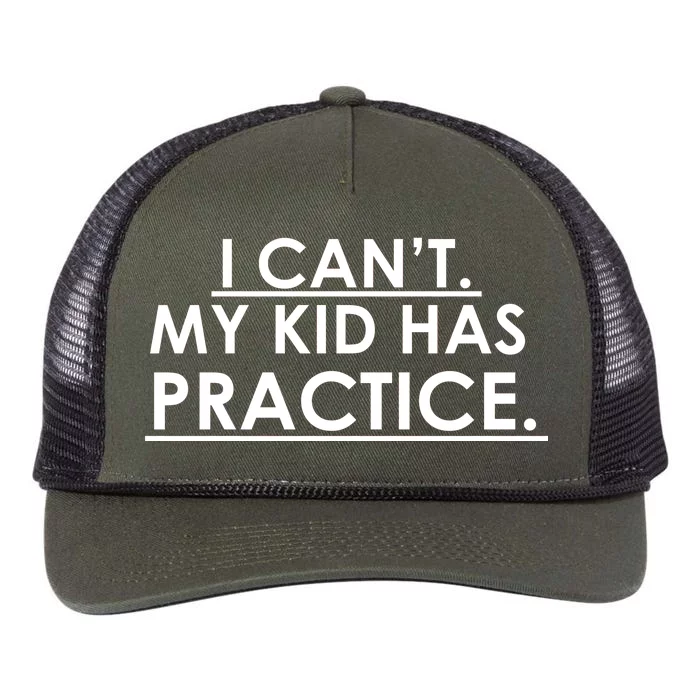 I Can't My Kid Has Pratice Funny Retro Rope Trucker Hat Cap