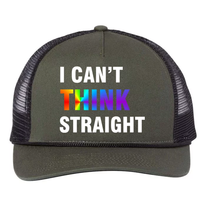 I Can't Think Straight Gay Pride Retro Rope Trucker Hat Cap