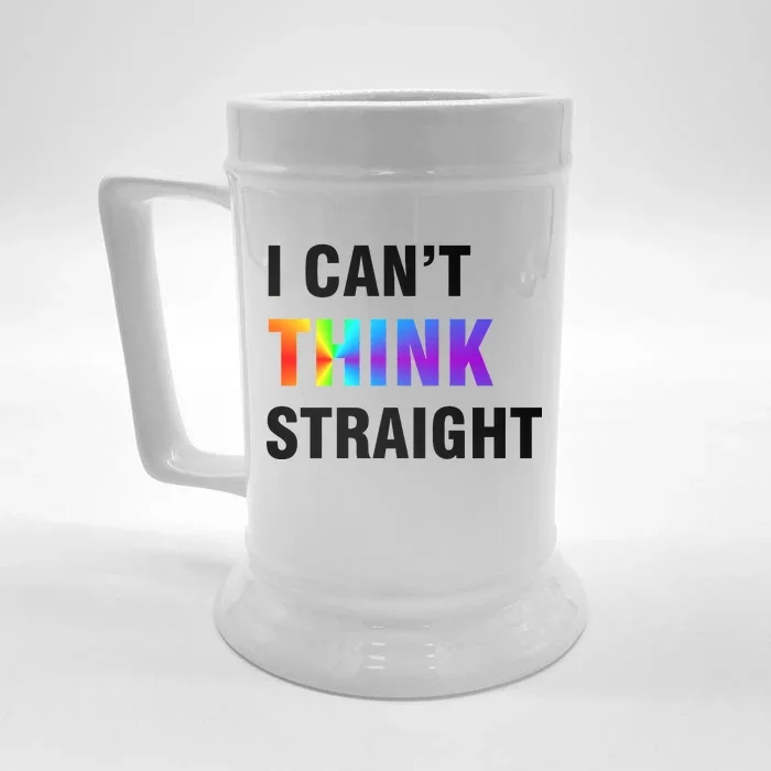 I Can't Think Straight Gay Pride Front & Back Beer Stein