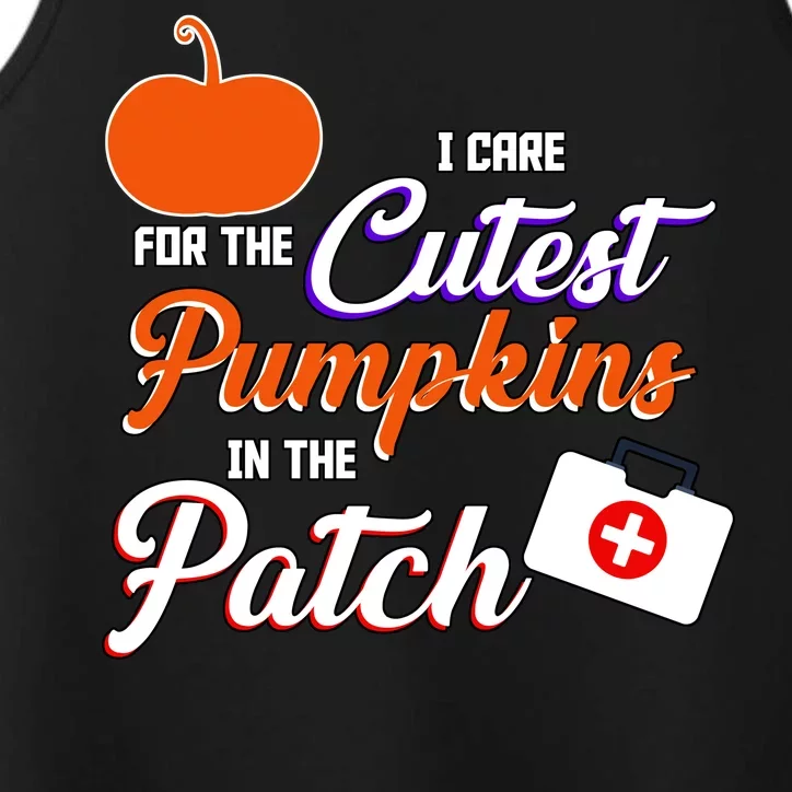 I Care For the Cutest Pumpkins In The Patch Halloween Nurse Performance Tank