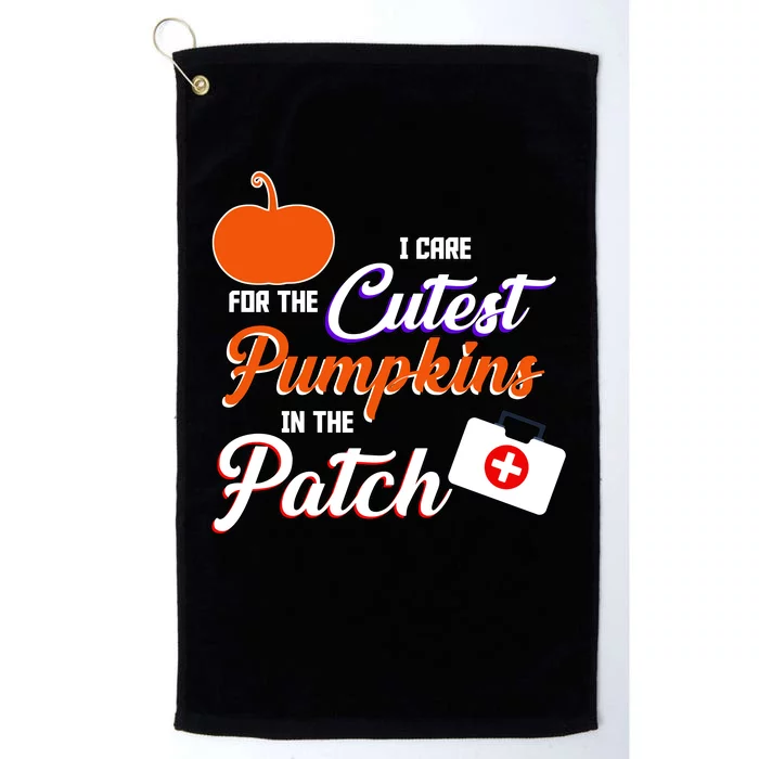 I Care For the Cutest Pumpkins In The Patch Halloween Nurse Platinum Collection Golf Towel