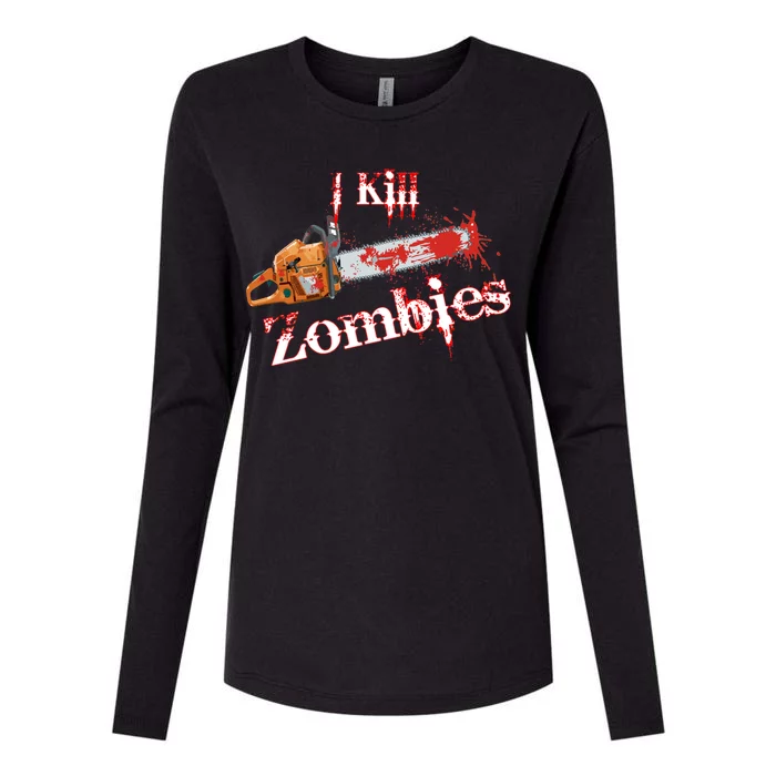 I Chainsaw Zombies Womens Cotton Relaxed Long Sleeve T-Shirt