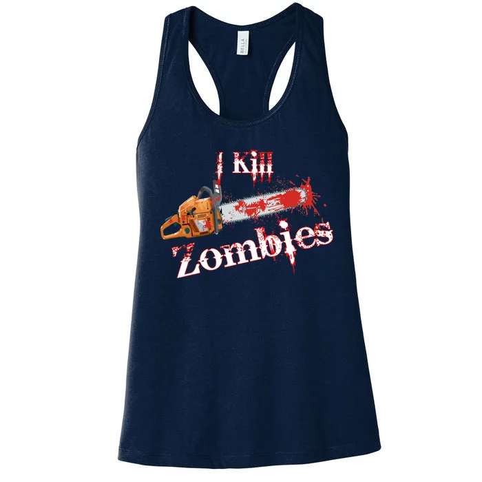 I Chainsaw Zombies Women's Racerback Tank