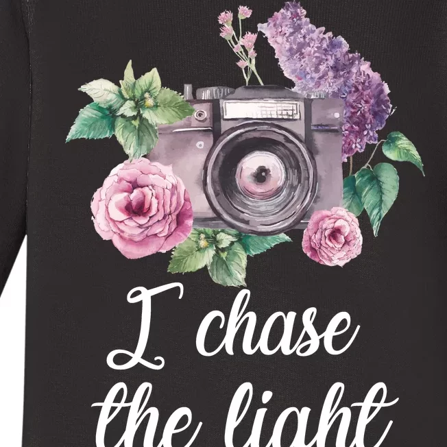 I Chase the Light Camera Baby Long Sleeve Bodysuit