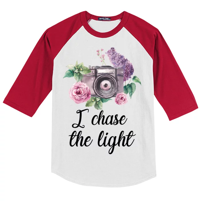 I Chase the Light Camera Kids Colorblock Raglan Jersey