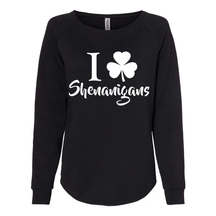 I Clover Shenanigans Irish Shamrock Womens California Wash Sweatshirt