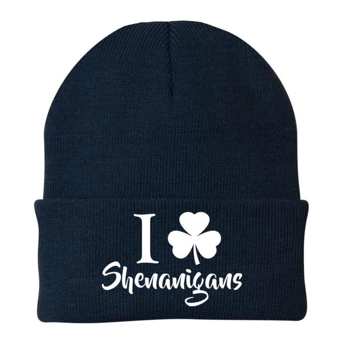 I Clover Shenanigans Irish Shamrock Knit Cap Winter Beanie