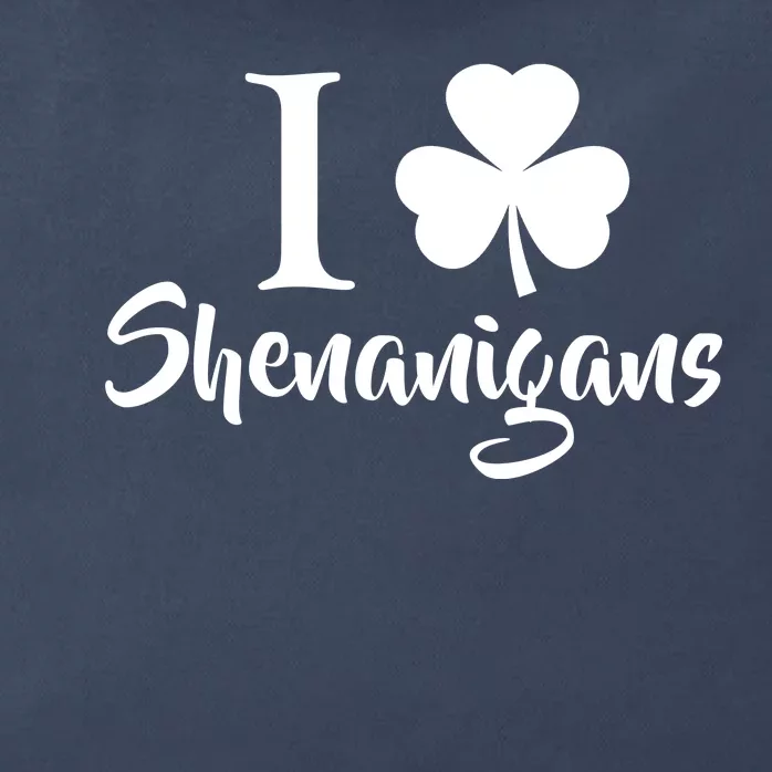 I Clover Shenanigans Irish Shamrock Zip Tote Bag