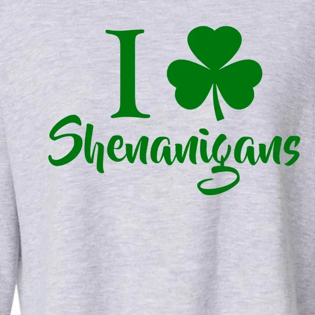 I Clover Shenanigans Irish Shamrock Cropped Pullover Crew