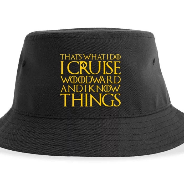 I Cruise Woodward Ave and Know Things Sustainable Bucket Hat