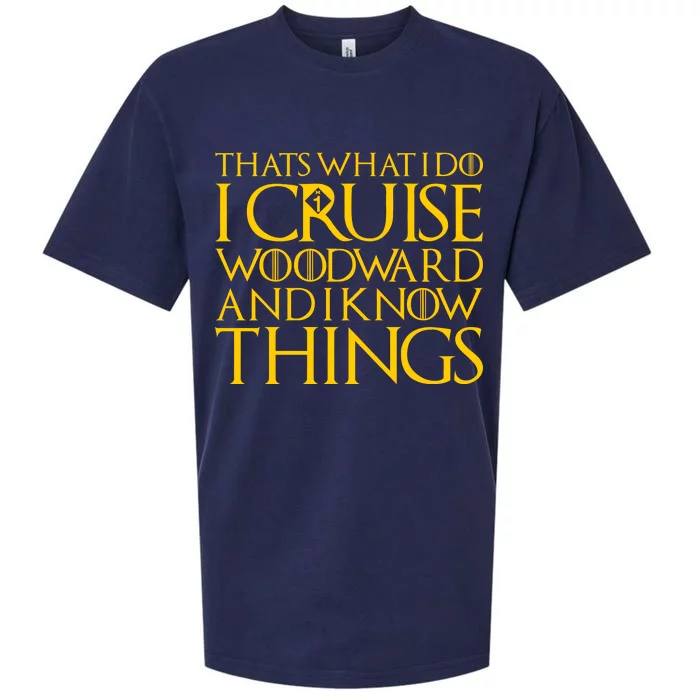 I Cruise Woodward Ave and Know Things Sueded Cloud Jersey T-Shirt