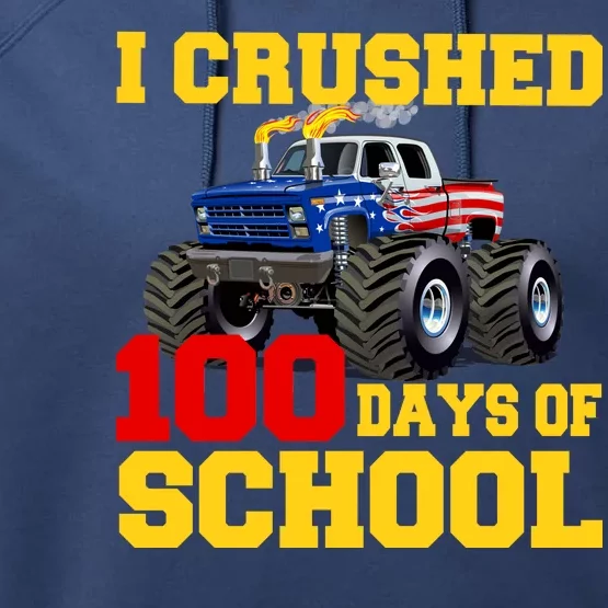 I Crushed 100 Days Of School Performance Fleece Hoodie