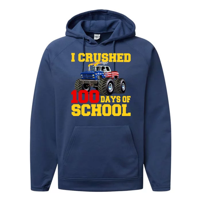 I Crushed 100 Days Of School Performance Fleece Hoodie