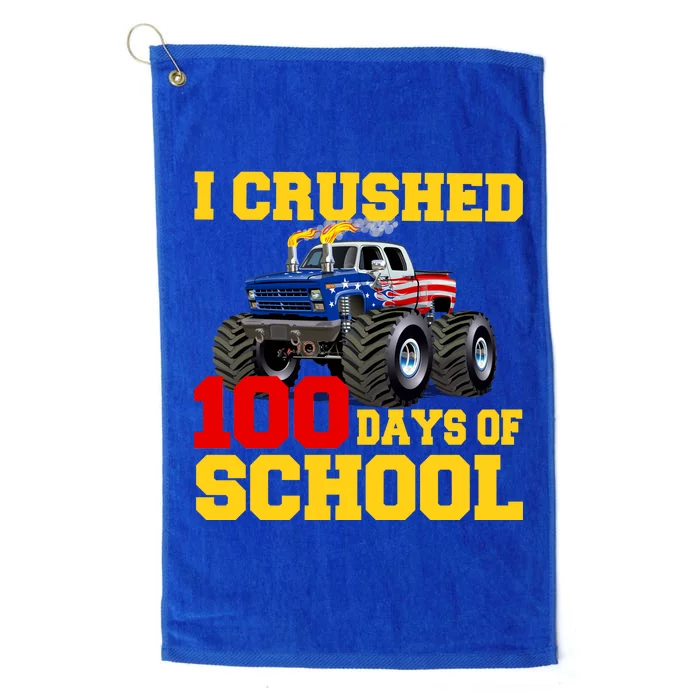 I Crushed 100 Days Of School Platinum Collection Golf Towel