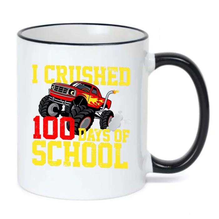 I Crushed 100 Days Of School Monster Truck Black Color Changing Mug