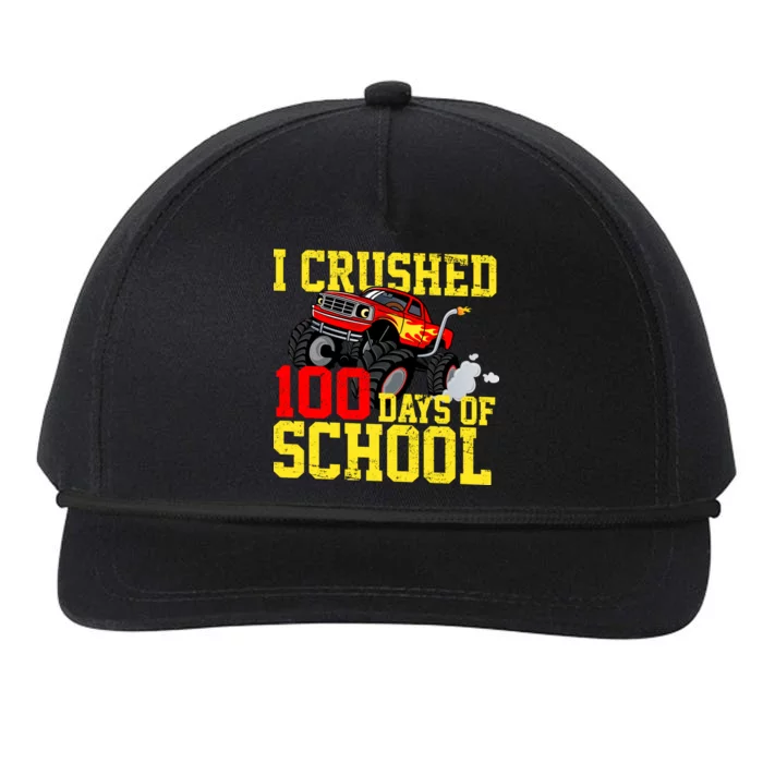 I Crushed 100 Days Of School Monster Truck Snapback Five-Panel Rope Hat