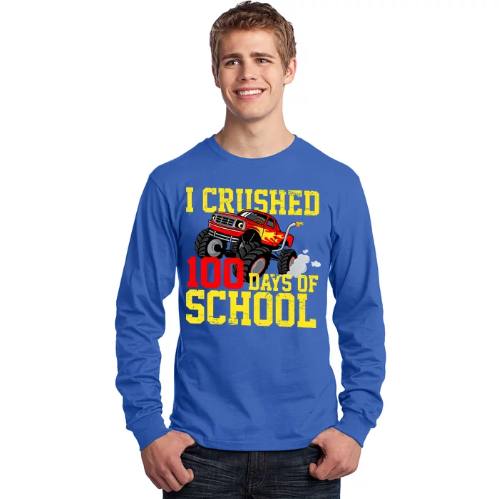 I Crushed 100 Days Of School Monster Truck Long Sleeve Shirt