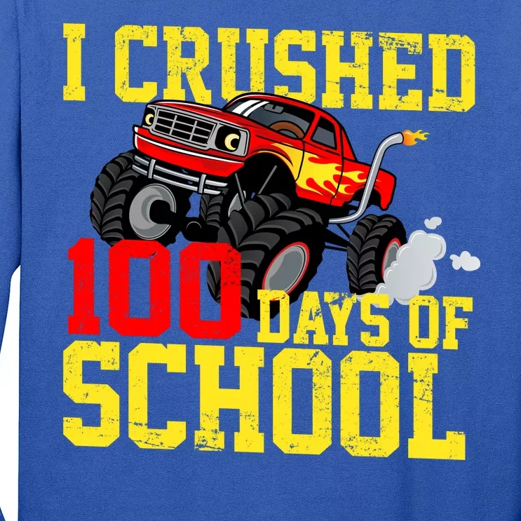 I Crushed 100 Days Of School Monster Truck Long Sleeve Shirt