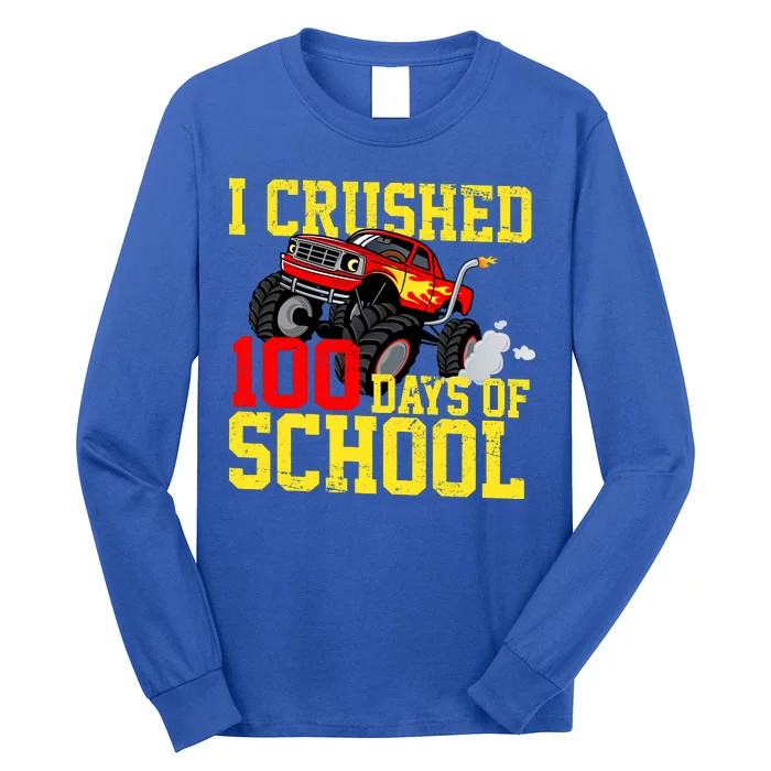 I Crushed 100 Days Of School Monster Truck Long Sleeve Shirt