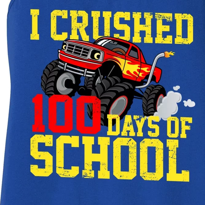 I Crushed 100 Days Of School Monster Truck Women's Racerback Tank