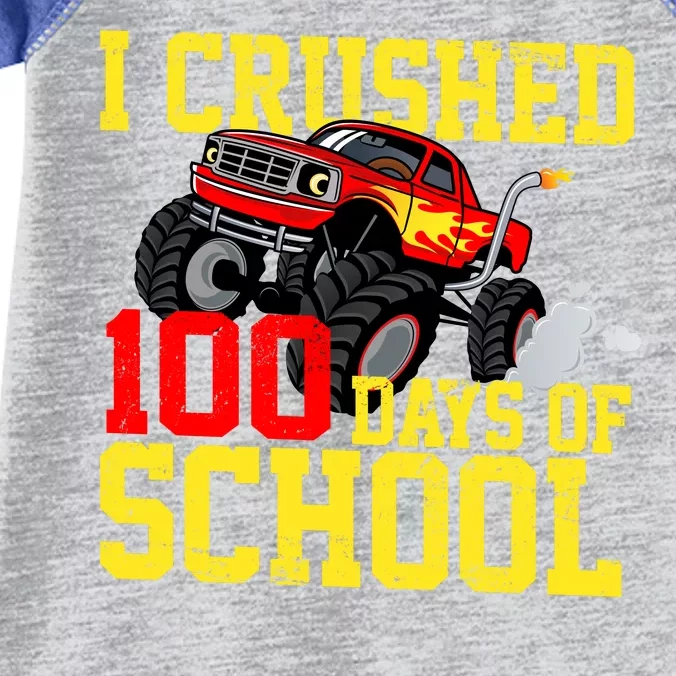 I Crushed 100 Days Of School Monster Truck Infant Baby Jersey Bodysuit