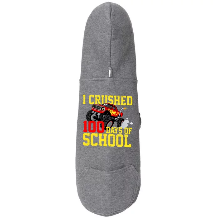 I Crushed 100 Days Of School Monster Truck Doggie 3-End Fleece Hoodie