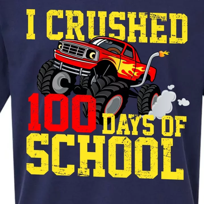 I Crushed 100 Days Of School Monster Truck Sueded Cloud Jersey T-Shirt