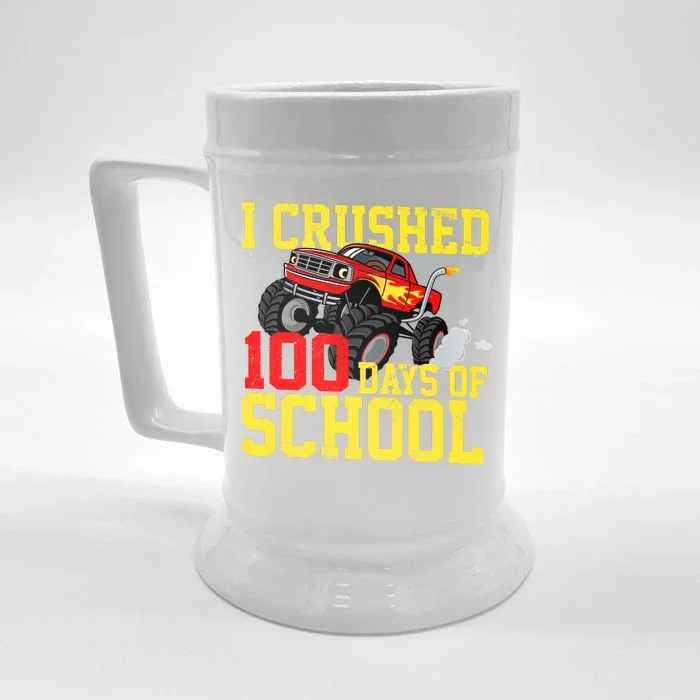 I Crushed 100 Days Of School Monster Truck Front & Back Beer Stein