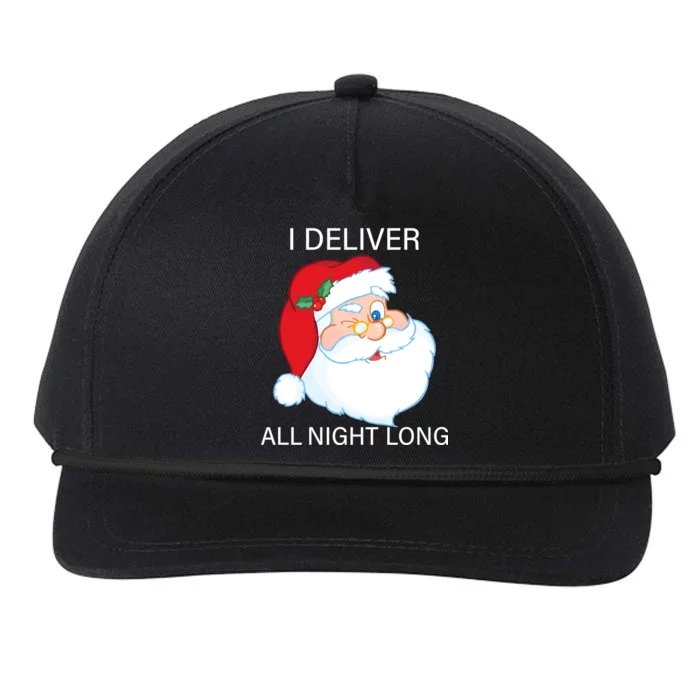 I Deliver All Night Long Funny Santa Snapback Five-Panel Rope Hat