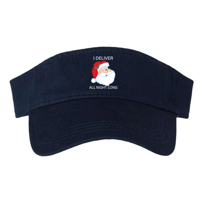 I Deliver All Night Long Funny Santa Valucap Bio-Washed Visor