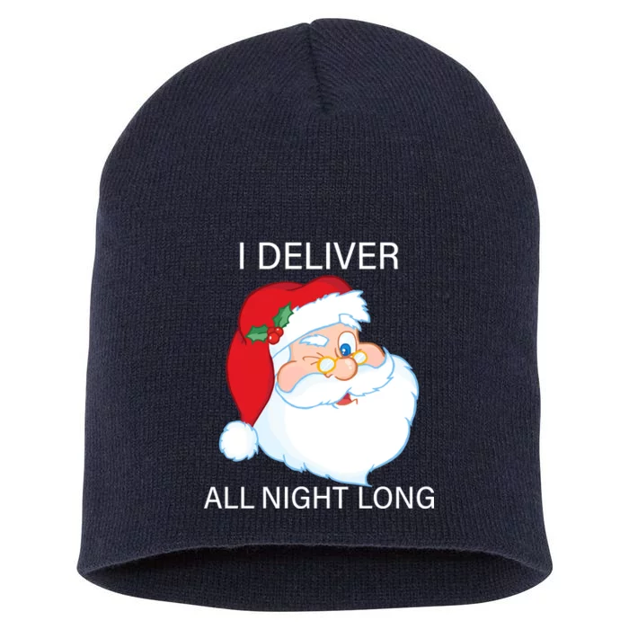 I Deliver All Night Long Funny Santa Short Acrylic Beanie