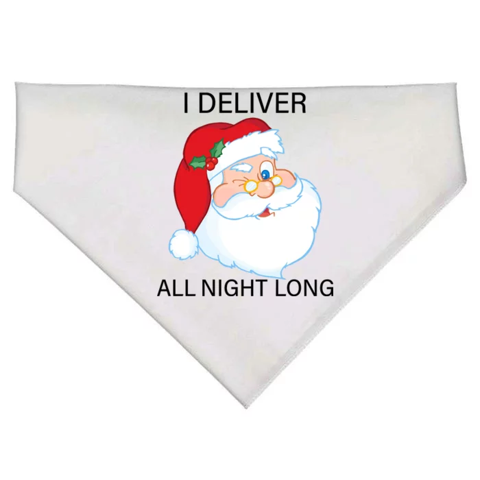 I Deliver All Night Long Funny Santa USA-Made Doggie Bandana