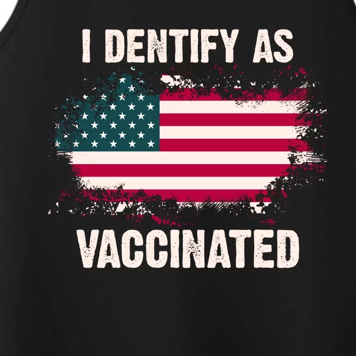 I Dentify As Vaccinated American Flag Performance Tank