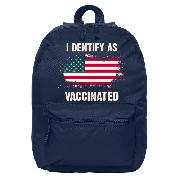 I Dentify As Vaccinated American Flag 16 in Basic Backpack