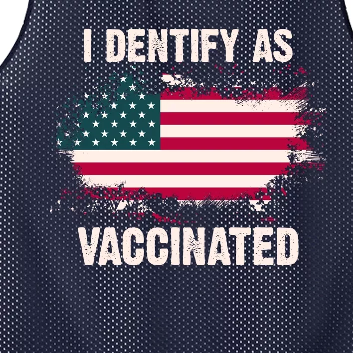 I Dentify As Vaccinated American Flag Mesh Reversible Basketball Jersey Tank