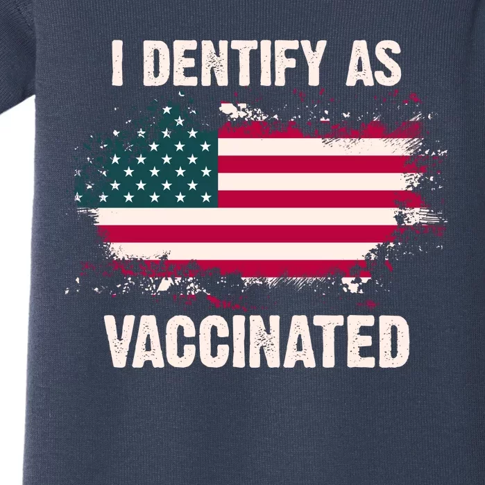 I Dentify As Vaccinated American Flag Baby Bodysuit