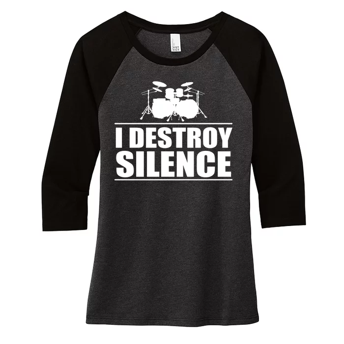 I Destroy Silence Women's Tri-Blend 3/4-Sleeve Raglan Shirt