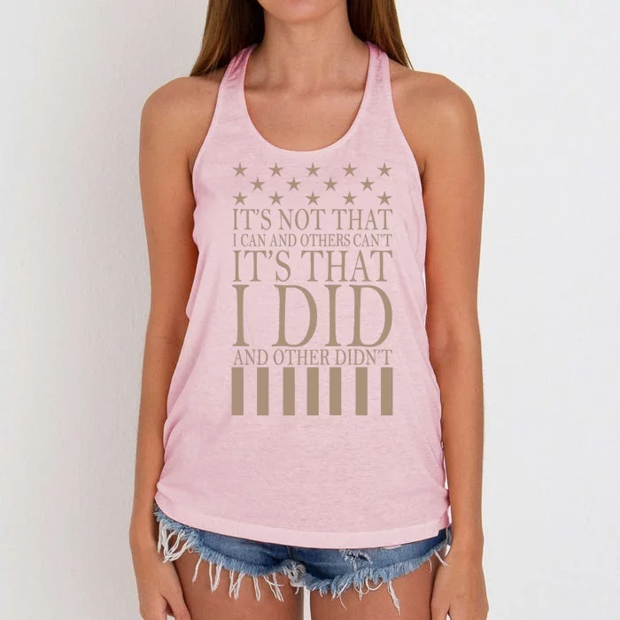 I Did They Didn't Veteran Women's Knotted Racerback Tank