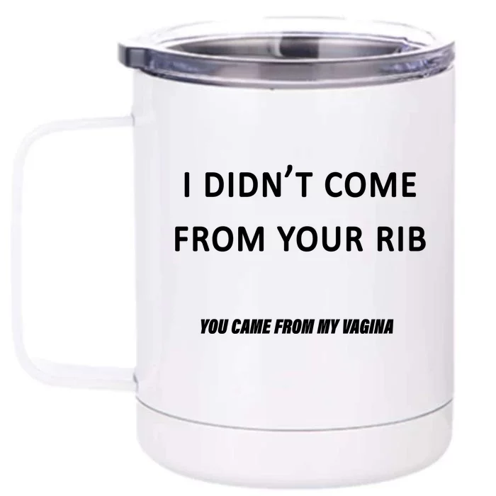 I Didn't Come From Your Rib Vagina Front & Back 12oz Stainless Steel Tumbler Cup