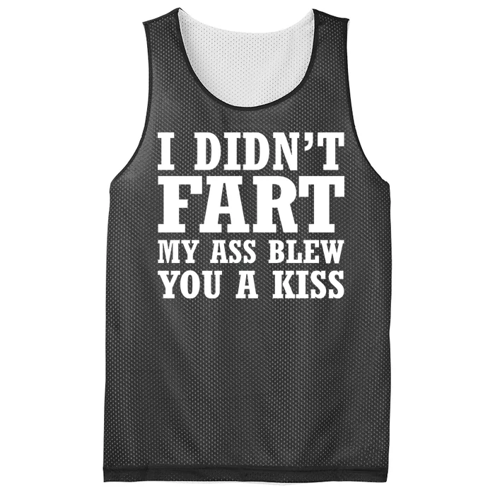 I Didn't Fart I Blew You A Kiss Mesh Reversible Basketball Jersey Tank