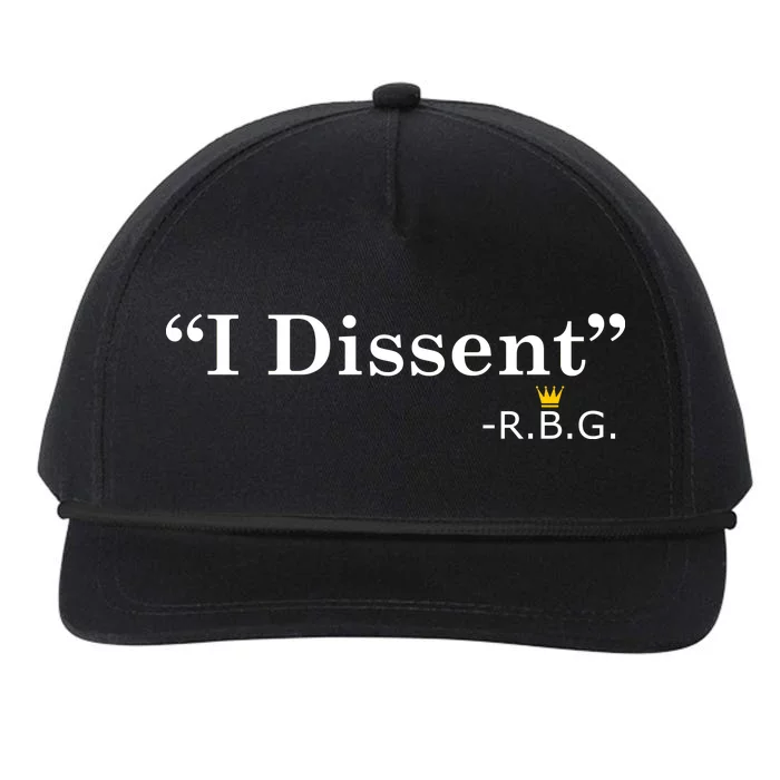 I Dissent RBG Ruth Bader Ginsburg Snapback Five-Panel Rope Hat