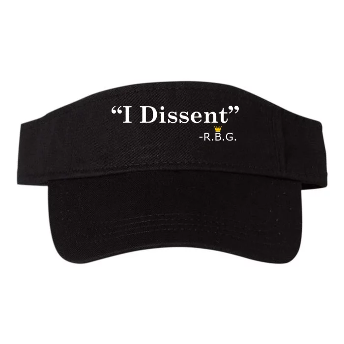 I Dissent RBG Ruth Bader Ginsburg Valucap Bio-Washed Visor