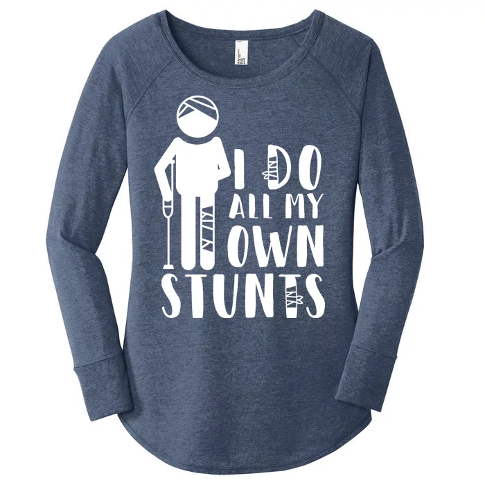 I Do All My Own Stunts Stick Figure Women's Perfect Tri Tunic Long Sleeve Shirt